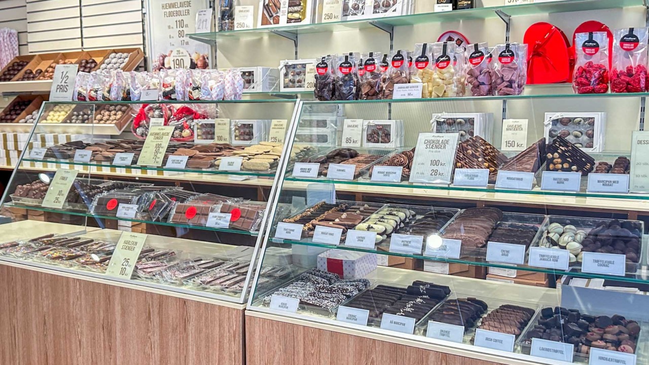 Et godt udvalg af chokolade hos Frellsen Horsens