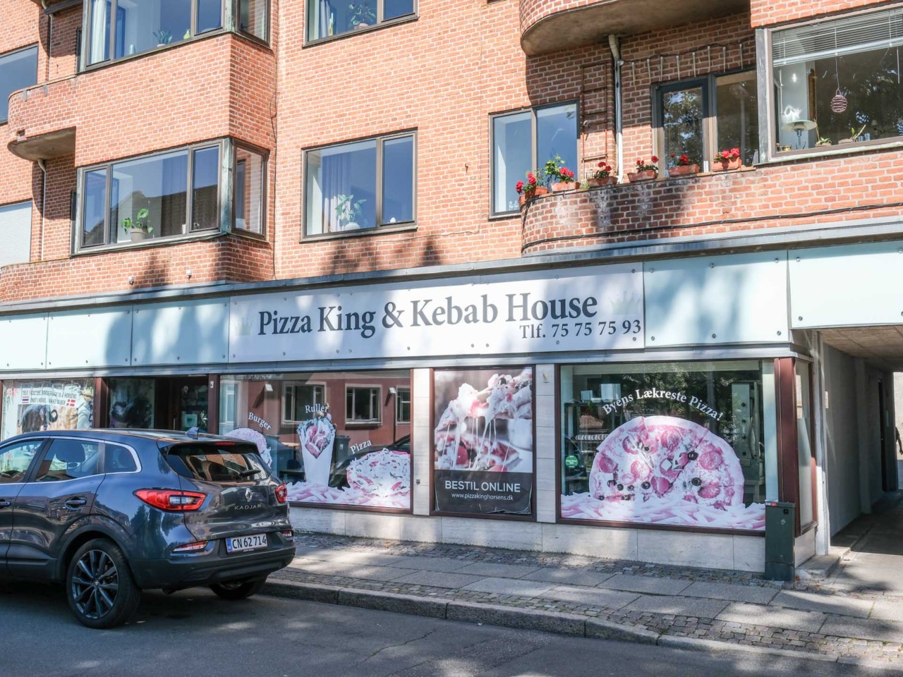 Pizza King & Kebab House i Borgergade.