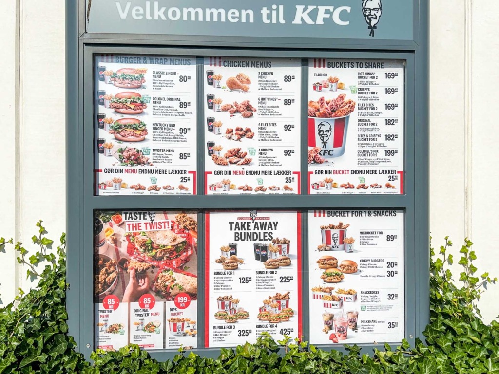 Udvalget er stort hos KFC i Horsens.