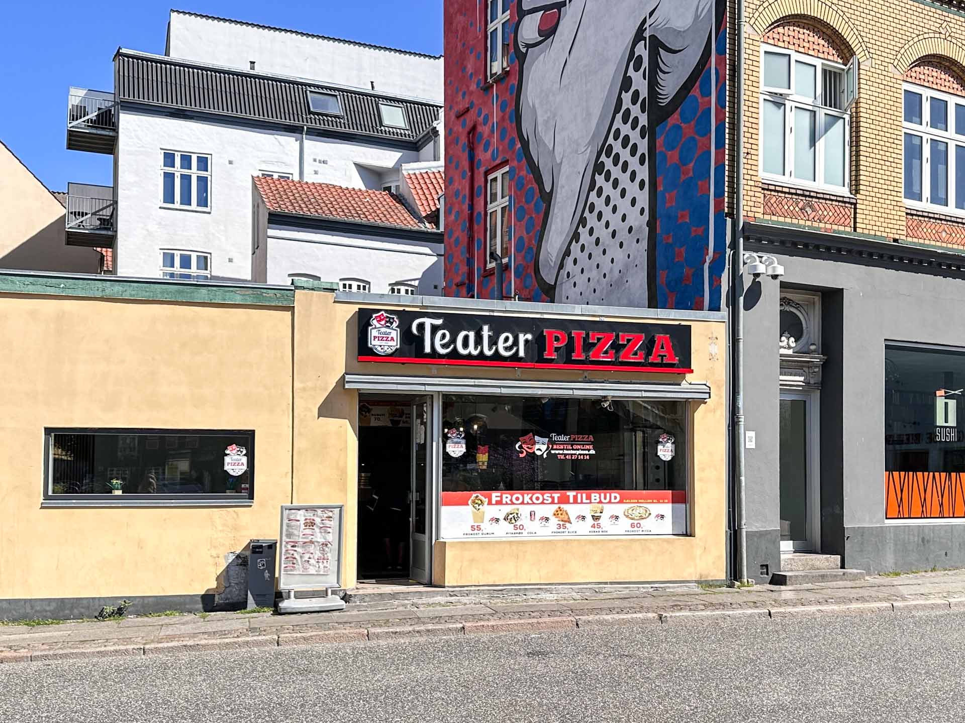 Teater Pizza ligger på Mælketorvet.