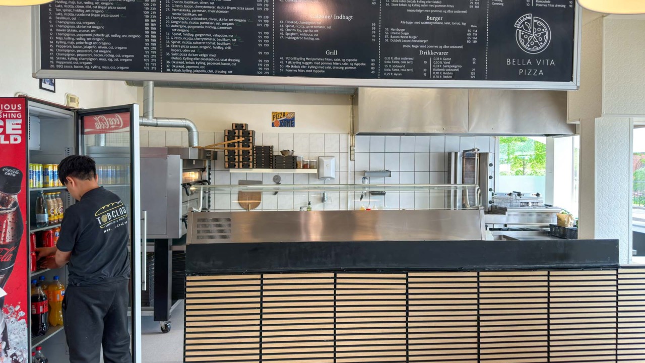 Disken hos Bella Vita Pizza i Horsens.