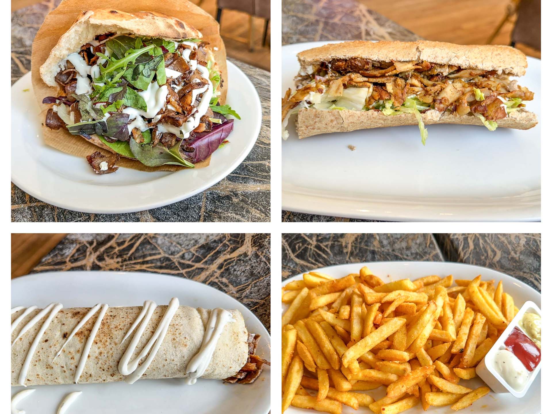 Flere retter hos Tobclas sandwich og salat i Horsens.