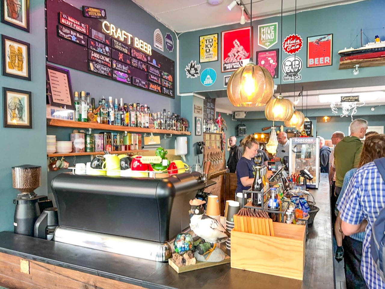Den lange bar hos Brætspilscaféen i Horsens.