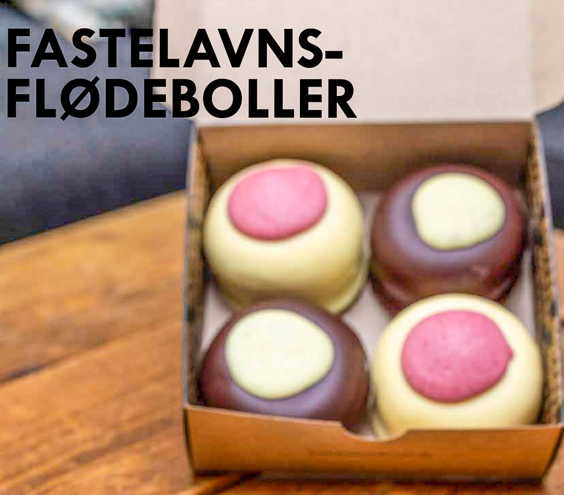 To slags fastelavnsflødeboller hos Spisekammeret i Horsens fra Anker Chokolade 