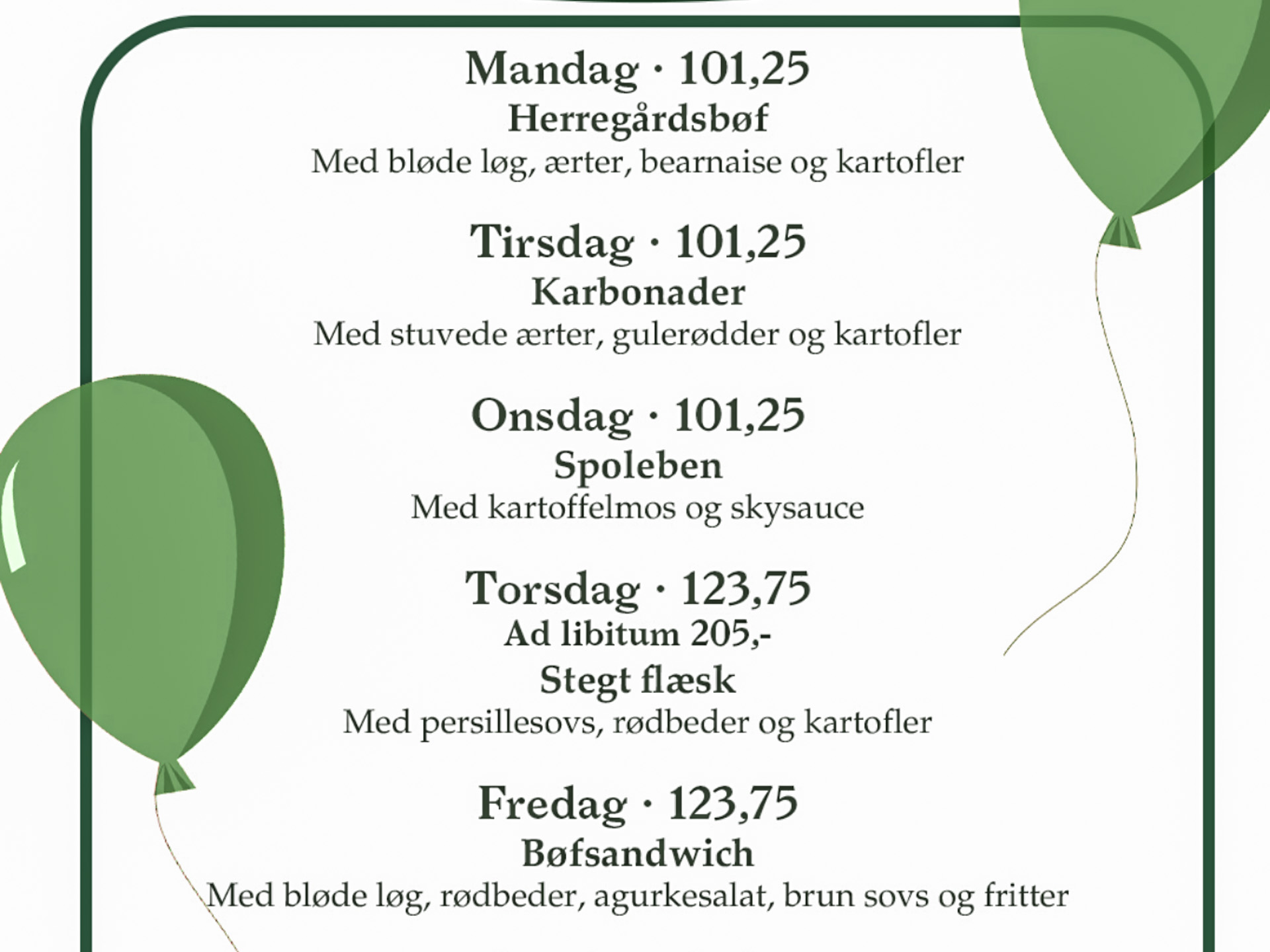 Dagens menu hos Café GNIST i februar 2026