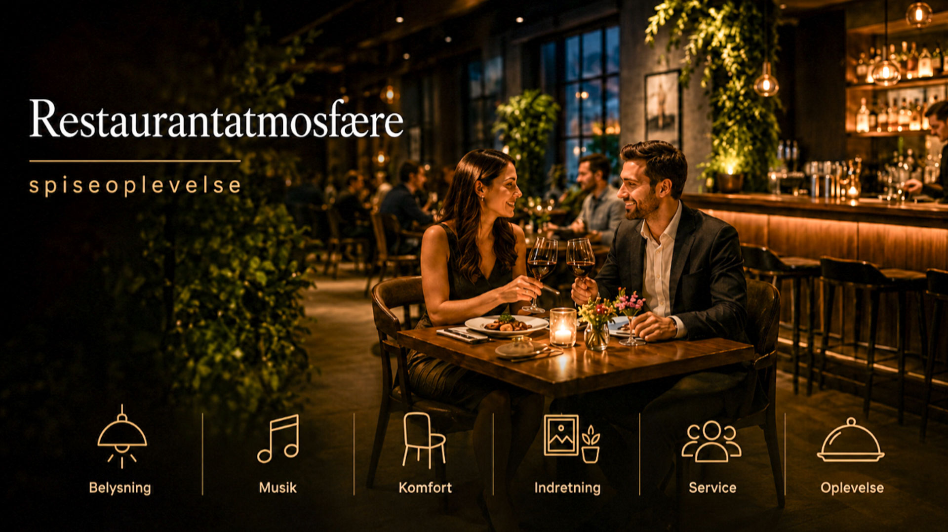 En spiseoplevelse på en restaurant.